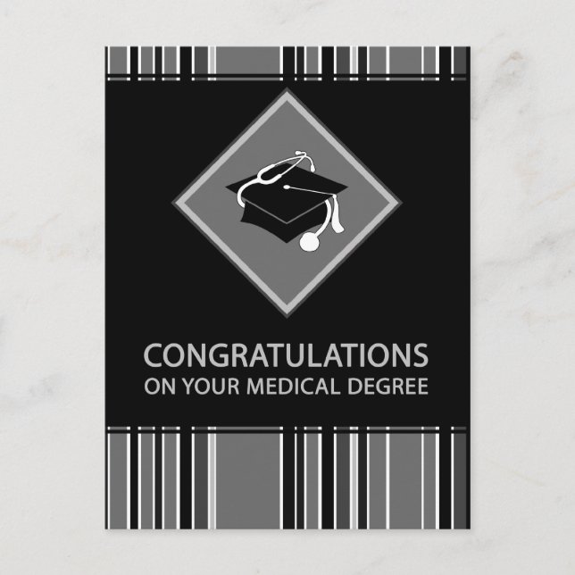 congratulations on your medical degree sophisticat postcard (Front)