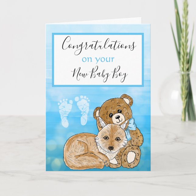Congratulations on your New Baby Boy Card (Front)