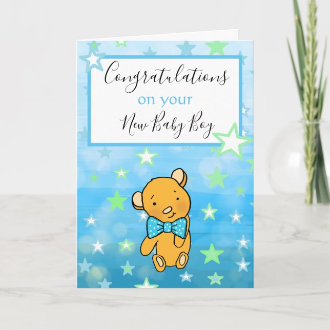 Congratulations on your New Baby Boy Card (Front)