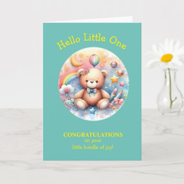 Congratulations on Your New Baby Boy or Girl Card (Small Plant)