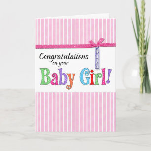 congratulations on your new baby girl card