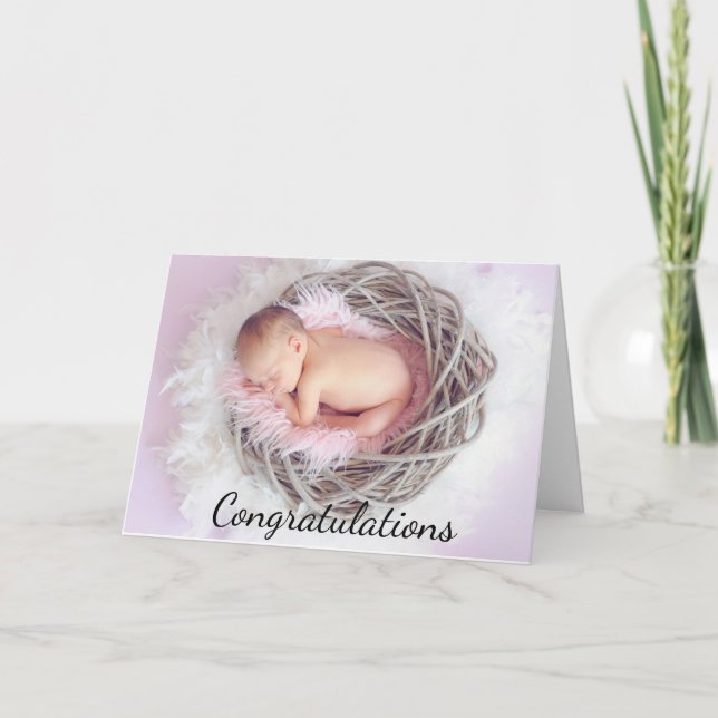 Congratulations on your new baby girl card (Front)