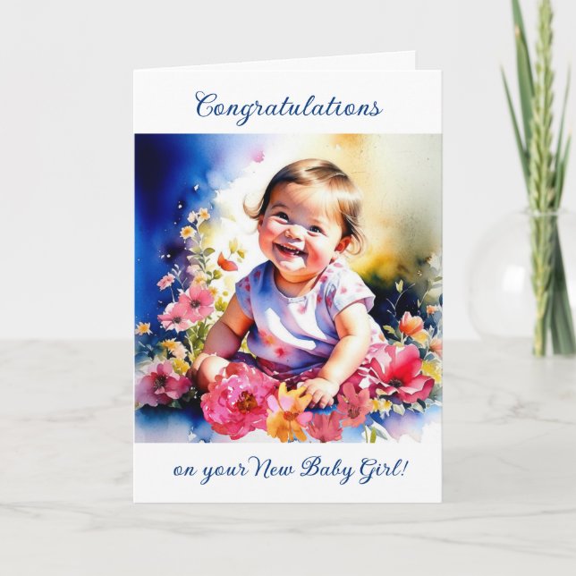 Congratulations on Your New Baby Girl Card (Front)