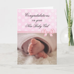 Congratulations on your New Baby Girl Pink Card
