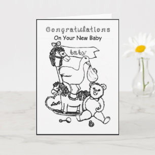 Congratulations On Your New Baby With Nursery Toys Card