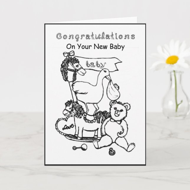 Congratulations On Your New Baby With Nursery Toys Card (Small Plant)