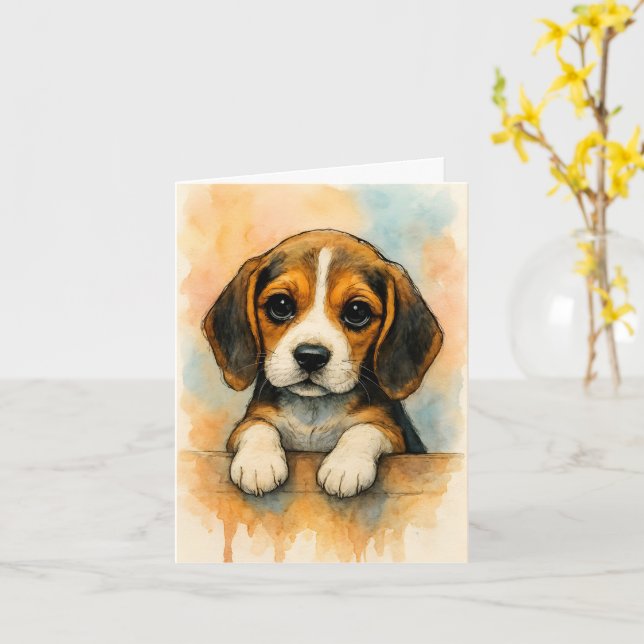 Congratulations on your new beagle card (Yellow Flower)