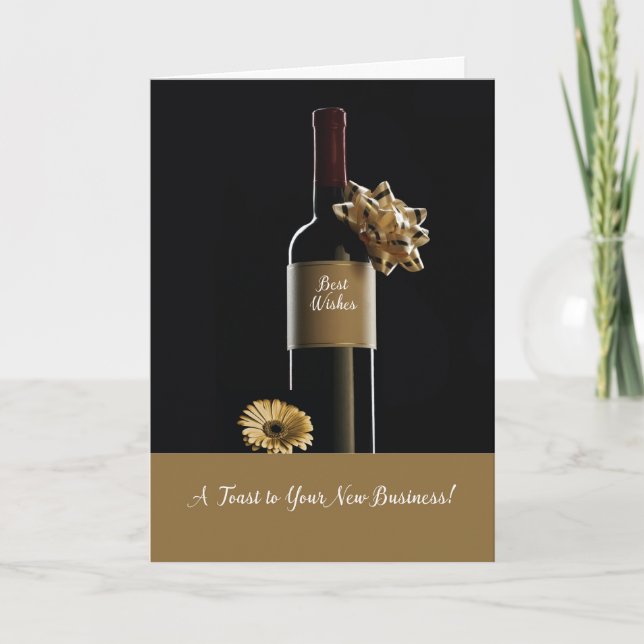Congratulations on Your New Business Opening Wine  Card (Front)