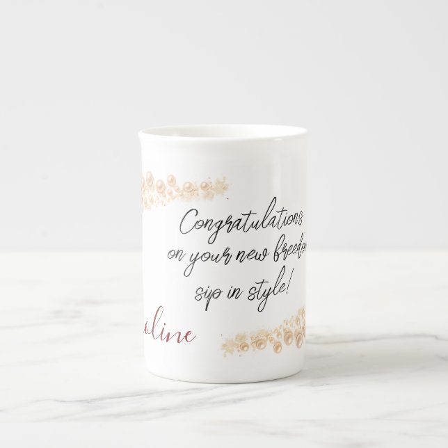 Congratulations on Your New Freedom Sip in Style Bone China Mug (Front)