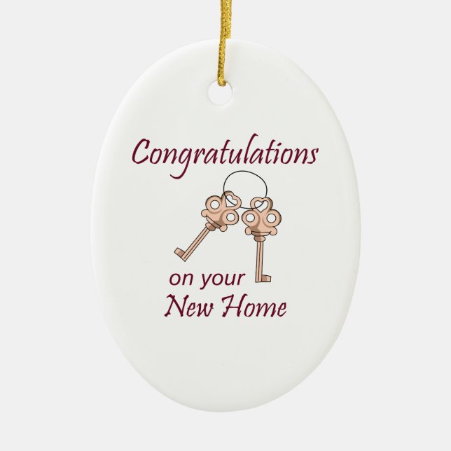 Congratulations On Your New Home Ceramic Tree Decoration (Front)