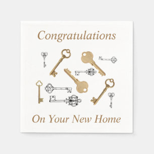 Congratulations on Your New Home KEYS Napkin