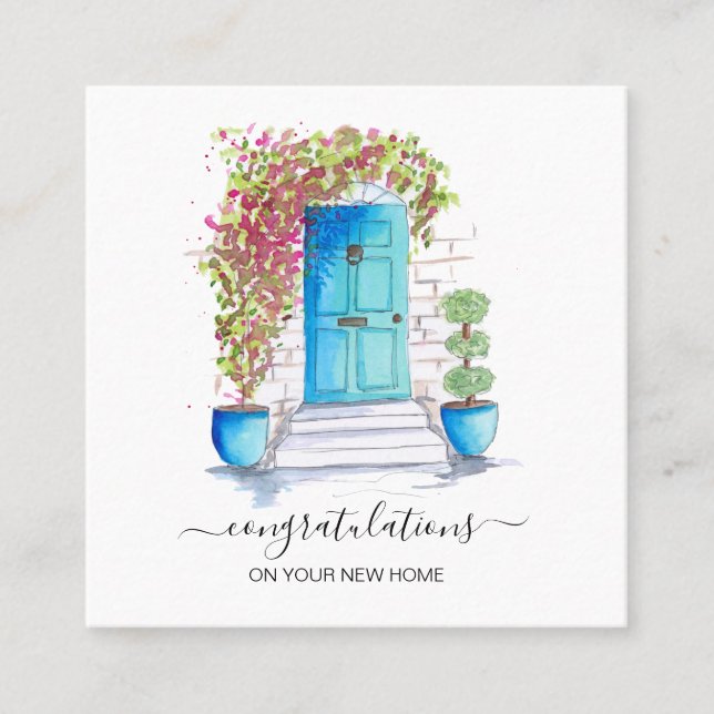 congratulations on your new home real estate agent square business card (Front)
