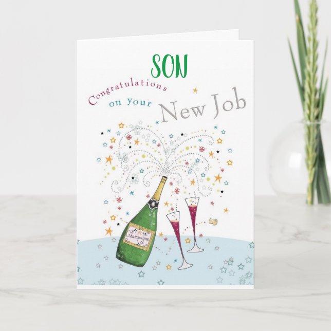 *CONGRATULATIONS ON YOUR NEW JOB* SON CARD (Front)