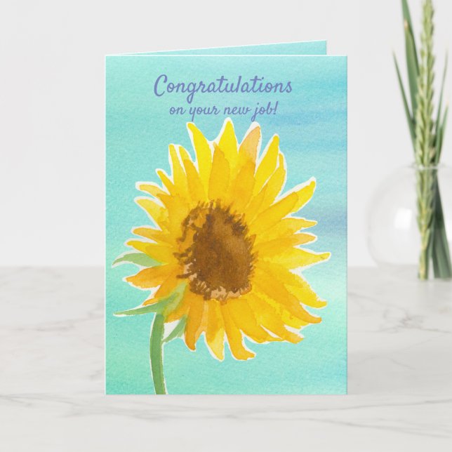 Congratulations On Your New Job Sunflower Card (Front)