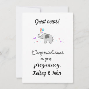 Congratulations On Your Pregnancy, Customise Holiday Card