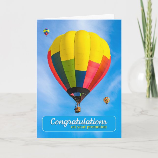 Congratulations on Your Promotion Hot Air Balloons Holiday Card (Front)