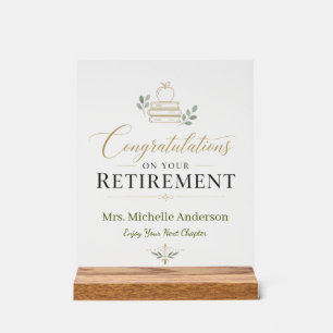 Congratulations On Your Retirement Custom Name Acrylic Sign