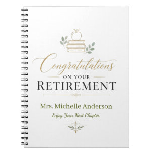 Congratulations On Your Retirement Custom Name Notebook