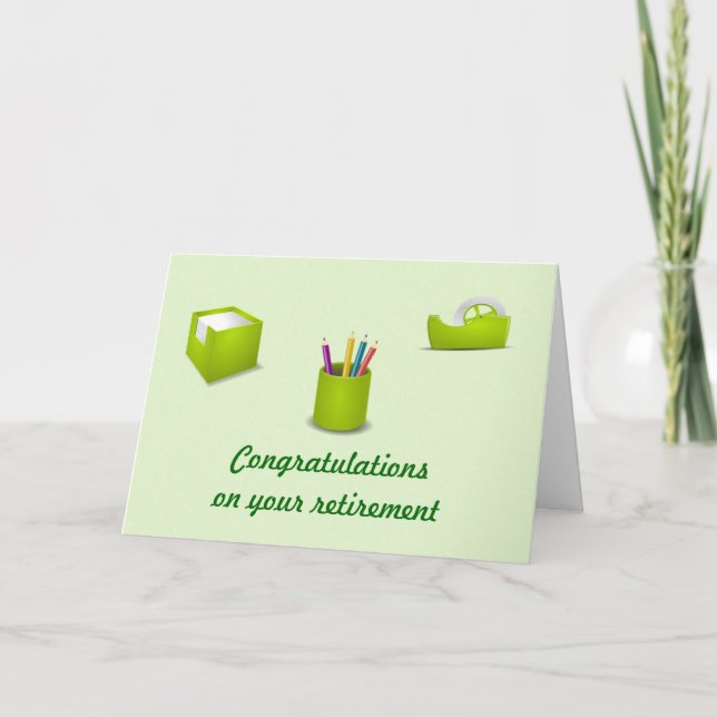 Congratulations on your retirement Office retire Card (Front)