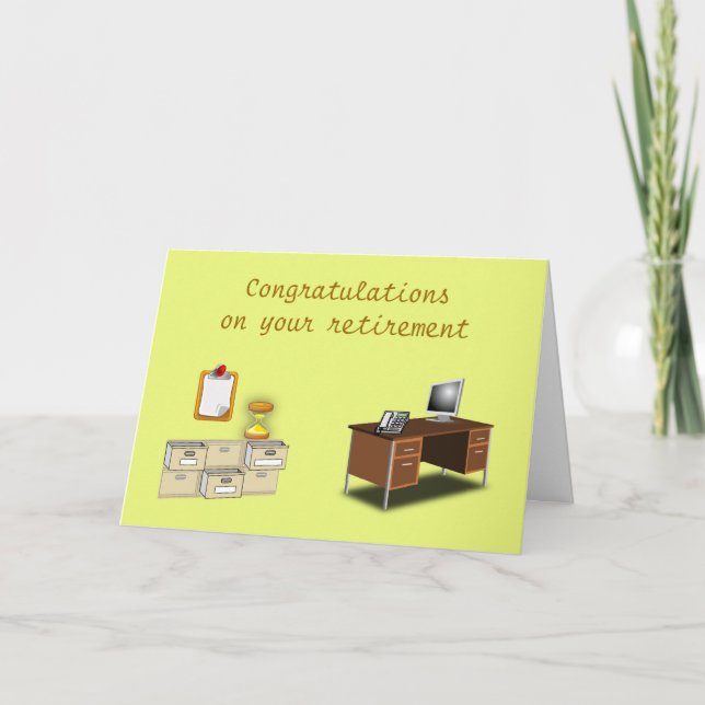 Congratulations on your retirement Office retire Card (Front)