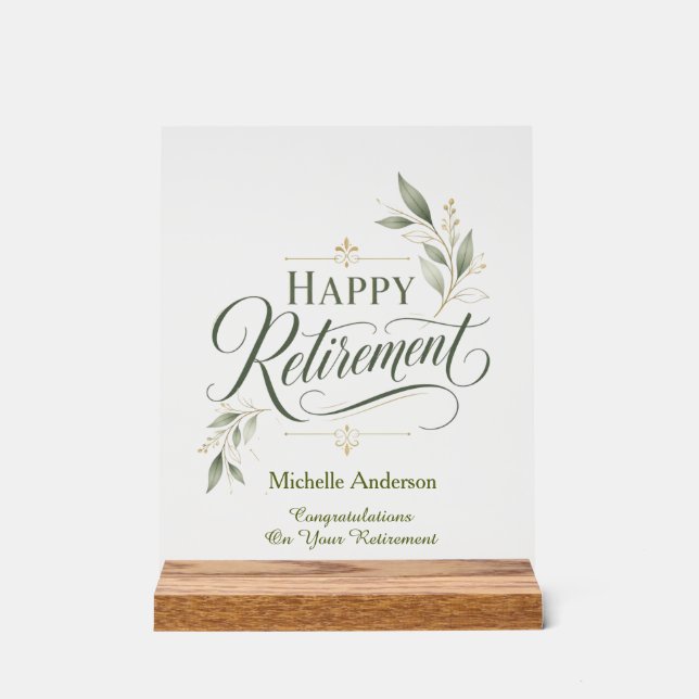 Congratulations On Your Retirement Personalised  Acrylic Sign (Front)