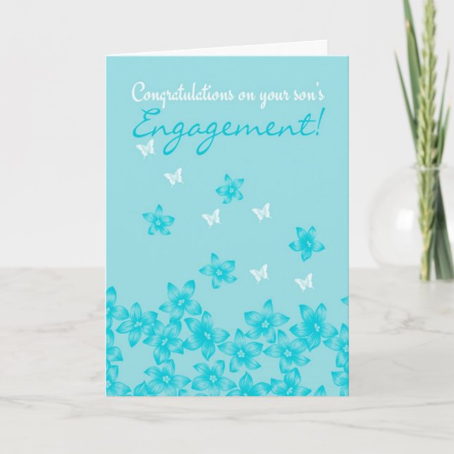Congratulations on your son's engagement Floral Card (Front)