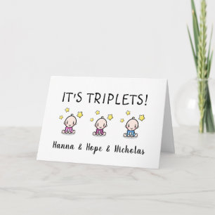 Congratulations On Your Triplets, Custom  Card