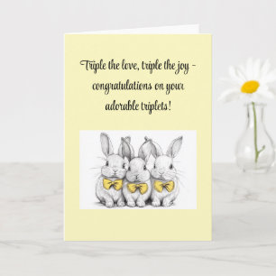 Congratulations On Your Triplets, Unisex Folded Card