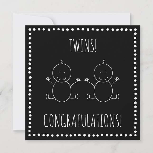 Congratulations on Your Twins! - Greeting Card (Front)