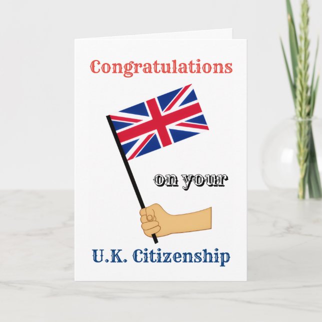 Congratulations on your UK Citizenship Union Jack Card (Front)