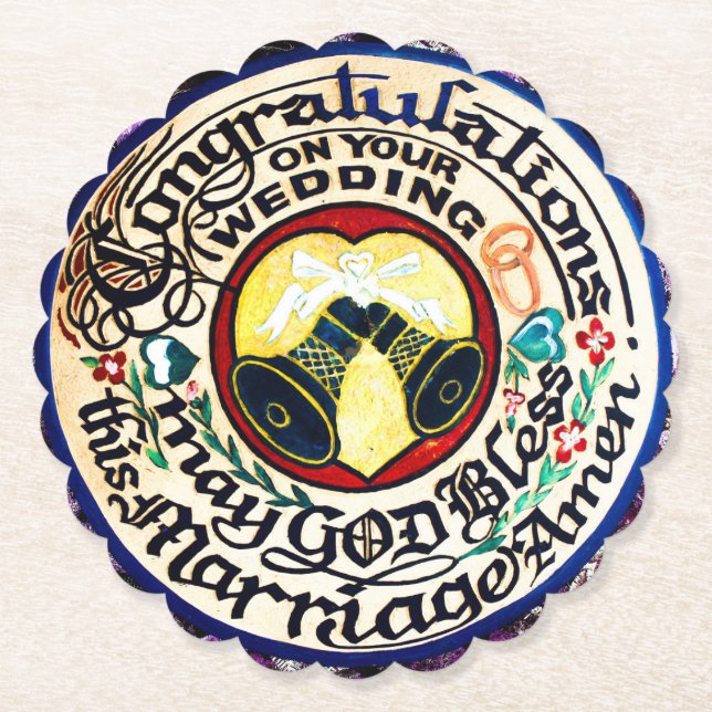       Congratulations On Your Wedding...(2) Paper Coaster (Front)