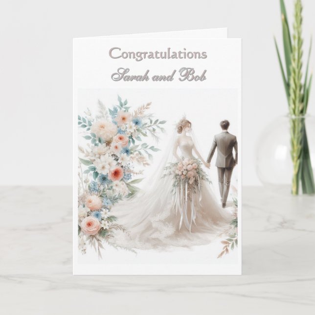 Congratulations on Your Wedding Bride and Groom  Card (Front)
