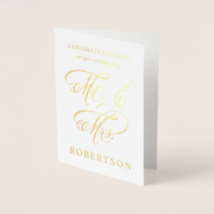 Congratulations on your wedding day Mr. and Mrs. Foil Card