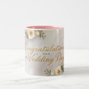 Congratulations On Your Wedding Day Two-Tone Coffee Mug