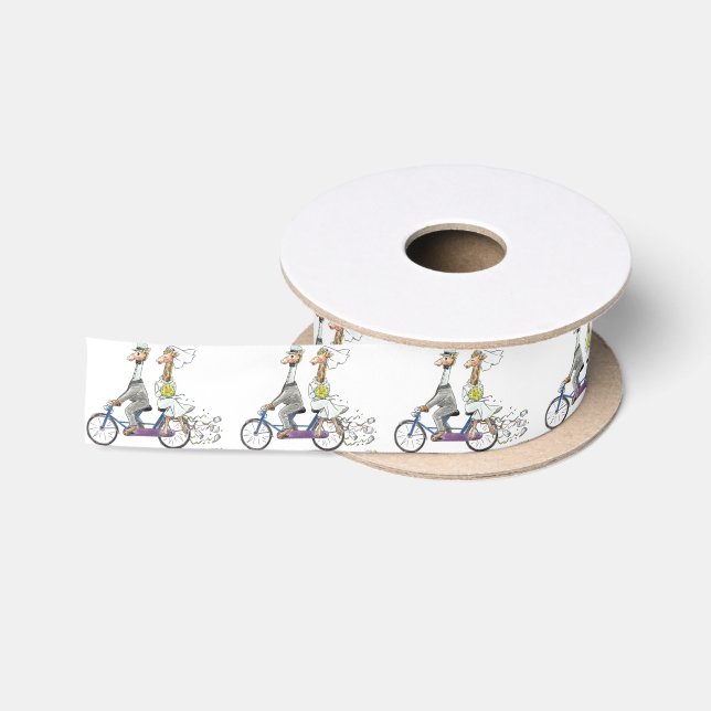 congratulations on your wedding - giraffes satin ribbon (Spool)