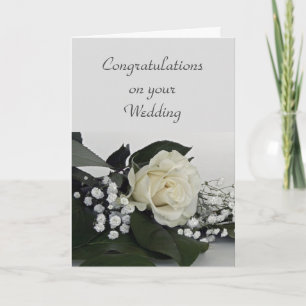 Congratulations on Your Wedding White Rose Card
