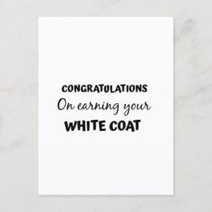 congratulations on your white coat graduation postcard
