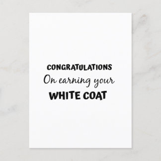 congratulations on your white coat graduation postcard