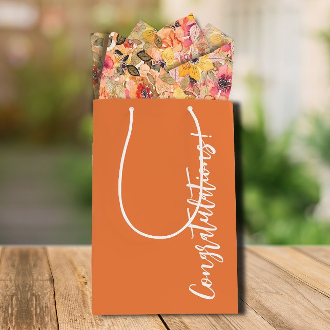 Congratulations Orange Medium Gift Bag (Creator Uploaded)