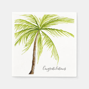 Congratulations Palm Tree Custom Island Beach Napkin