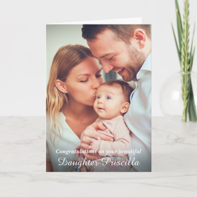 Congratulations Parents Newborn Baby Photo Custom Card (Front)