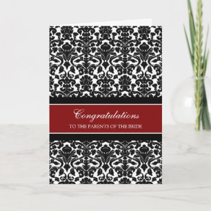 Congratulations Parents of the Bride Red Black Card