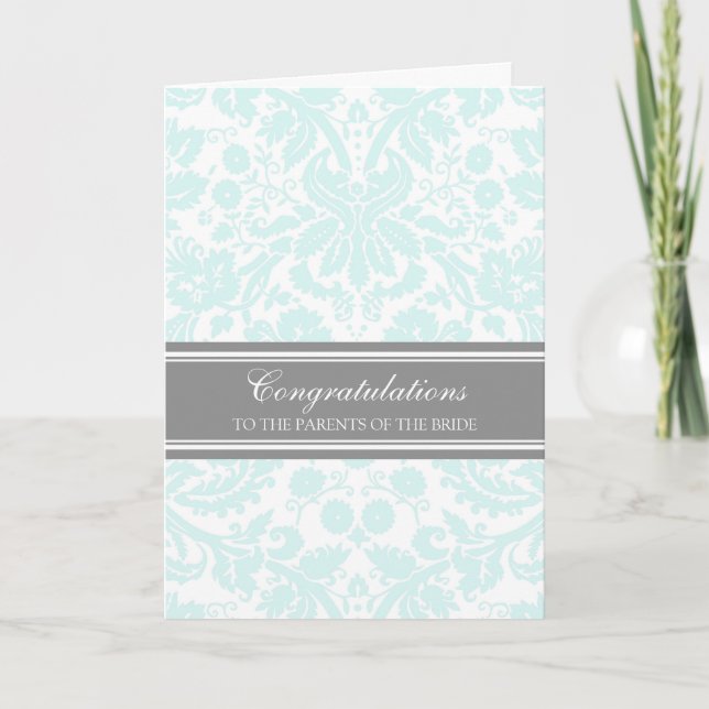 Congratulations Parents of the Bride Sky Blue Card (Front)