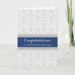 Congratulations Parents of the Groom Blue Grey Card