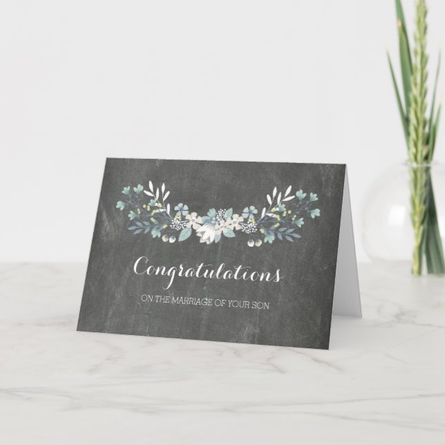 Congratulations Parents of the Groom Chalkboard Card (Front)