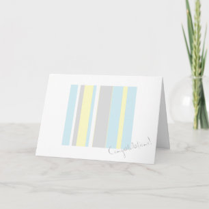 Congratulations Pastel Colours Stripe Greeting Car Card