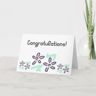 Congratulations! - Pastel Flowers Card