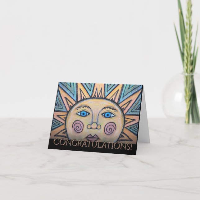 Congratulations Peace Sun Card (Front)