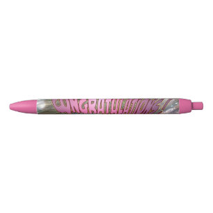 Congratulations Peacock Pink Graduation Pen