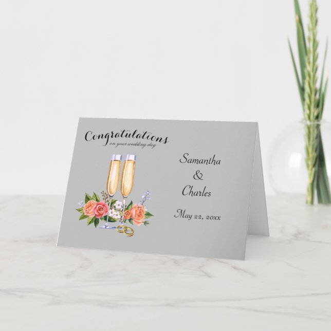 Congratulations Personalised Wedding Greeting Card (Front)